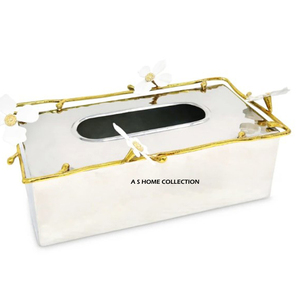 Porte-mouchoirs floral design, distributeur de papier doré, boîte à mouchoirs pour la maison et la salle de bain, best-seller - Product Image 6