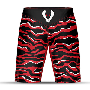 Shorts de combat MMA Tigre Rouge Vénéreux – Qualité supérieure pour grappling et kickboxing, taille élastique, toile solide, écologique - Product Image 2