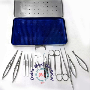 Kit de Sutura Quirúrgica con Pinza Microvascular, Instrumentos de Microcirugía Manual de Acero Inoxidable, Estándar de Seguridad ISO13485 - Product Image 1