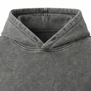 Sudadera con Capucha Oversize Vintage de Felpa Francesa Pesada con Logo Personalizado, Lavado Ácido y Efecto Desgastado, 100% Algodón, Estilo Urbano - Product Image 4