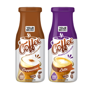 เครื่องดื่มกาแฟอาราบิก้า 280 มล. แพ็คคาปูชิโน่ ลาเต้ พร้อมดื่ม บรรจุขวดแก้ว ขายส่งจากผู้ผลิตเครื่องดื่ม - Product Image 1