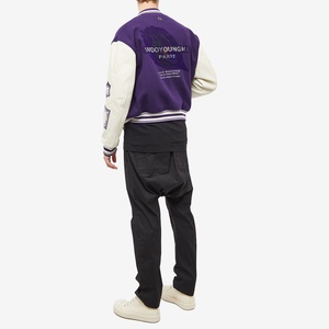 Custom Purple Embroidered Patchwork Varsity <b>Jacket</b> Men Women Unisex Vintage Letterman <b>Baseball</b> <b>Bomber</b> <b>Jacket</b> Streetwear Wool - Product Image 3