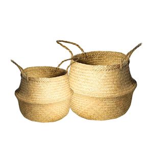 Paniers décoratifs faits à la main en jonc de mer pour le rangement des jouets et la lessive, paniers tissés pour plantes et rangement - Product Image 1