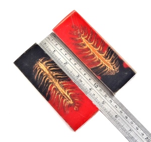 Cuchillo de caza y camping de acero damasco inoxidable con mango de resina epoxi, hoja recta de punta caída, personalización OEM ODM, madera de palisandro - Product Image 4