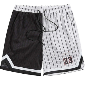 Shorts de basket-ball pour hommes en maille respirante à double couche brodés, 100% polyester, fabricant - Product Image 1