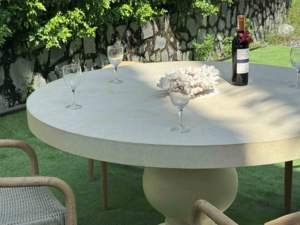 Mesa de Centro Moderna para Exteriores de Hormigón GFRC, Ligera, de Fibrocemento, Impermeable, para Comedor, Patio, Jardín, Hotel, Resort - Product Image 6