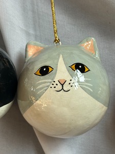 Kashmir Paper Mache Cat <b>Face</b> Ornament Handmade Cat Christmas <b>Tree</b> Ornament Cute Cat <b>Face</b> Paper Mache Hanging Ornament Cat <b>Face</b> - Product Image 3