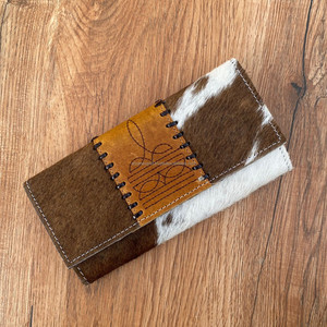 Nouvelle botte point peau de vache femmes portefeuille en cuir de vachette véritable pochette sac à main de nombreux compartiments Long portefeuille avec de nombreuses fentes pour cartes - Product Image 2