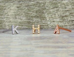 Pendientes de Alfabeto con Moissanita VVS, Plata de Ley 925, Diamantes Redondos de 3-10 mm, Chapados en Oro Blanco, Joyería Fina para Regalo - Product Image 6