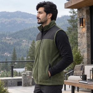 Gilet en polaire personnalisé avec tissu polaire doux, chaleur légère, coupe confortable, coutures durables et style moderne pour l'extérieur - Product Image 4