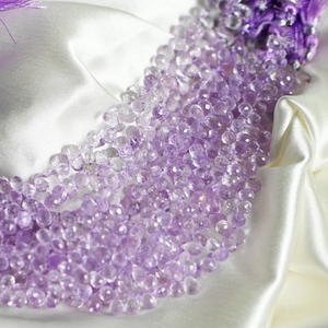 Cuentas de gotas facetadas de amatista rosa brasileña 5X7MM taladro lateral piedra de forma elegante para la fabricación de joyas - Product Image 4