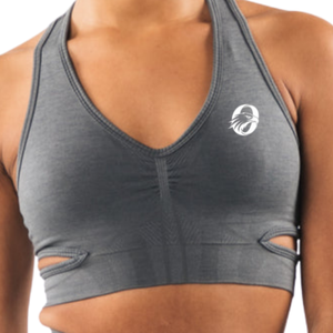 Gray Women's <b>Racerback</b> Sports <b>Bra</b> Medium Support Workout <b>Bra</b> for Yoga Running Gym Fitness Training Activewear - Product Image 5