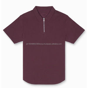 Polo pour homme à séchage rapide, extensible dans les 4 sens, style zippé, respirant, uni, vêtements de golf - Product Image 2