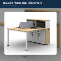 Bureau de travail de 1600 mm avec panneau de confidentialité, meuble de rangement et armoire pour mobilier commercial