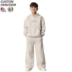 Sweat à capuche pour enfants, garçons et filles, 100% coton tricoté, vêtements de sport décontractés avec logo personnalisé - Product Image 1