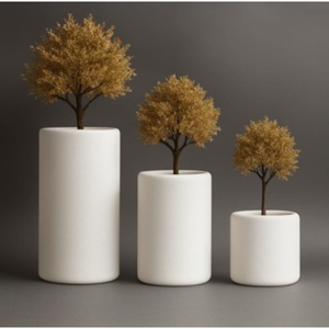 Maceta Moderna de Fibra de Vidrio Ecológica con Recubrimiento en Polvo Biodegradable, con Orificio de Drenaje, Duradera y Ligera para Jardín - Product Image 1