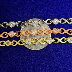 Pulsera de tenis con moissanita y plata de ley 925 auténtica, chapada en oro rosa, diseño infinito, regalo de joyería para uso diario - Product Image 1