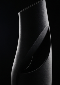 Vase décoratif en métal noir de luxe, texture ajourée abstraite moderne, récipient à fleurs pour la maison, le bureau, le hall, la décoration intérieure - Product Image 5