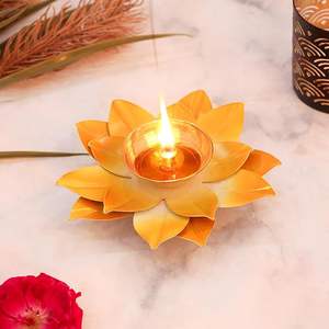 Lotus Brass Diya for Puja <b>Oil</b> <b>Lamp</b> Deepak Pooja Room Christmas Wedding Decoration Return Gifts Candles - Product Image 5