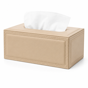 Boîte à mouchoirs en cuir avec logo personnalisé, étui rectangulaire pour serviettes en papier, distributeur de mouchoirs pour hôtel, bureau, voiture - Product Image 3