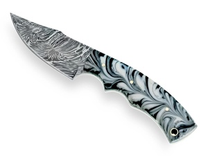 Couteau de chasse en acier Damas Nordic Forge avec étui, couteau de camping à lame pleine, manche en résine, qualité industrielle, OEM personnalisé - Product Image 2