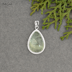 Colgante de cabujón en forma de pera de aguamarina y cuarzo ahumado, piedra de nacimiento de marzo, en plata de ley 925 con engaste de bisel y chapado en rodio, joyería de piedras preciosas - Product Image 1