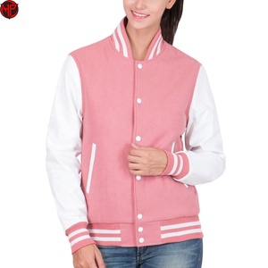 Veste Letterman pour femme, col montant, style universitaire, manteau d'hiver, vêtement d'extérieur décontracté, style campus, veste de sport Letterman pour femme - Product Image 1
