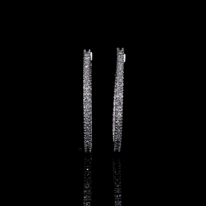 Pendientes de Aro Dhanlaxmi Export ER 4600 de Oro Blanco de 14K con Diamantes Cultivados en Laboratorio de 2.00 CTW, Certificados por IGI, Joyería Fina de Lujo para Mujer - Product Image 1