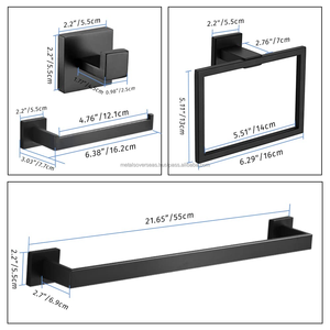 Bathroom Accessories Set Towel Bar Towel Ring Toilet Paper Holder and Robe Hooks for Home - Product Image 2