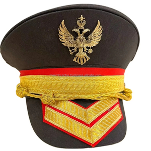 Casquettes uniformes personnalisées Hatgerman Casquette uniforme Couvre-chef argent brodé à la main Pakistan Casquettes personnalisées - Product Image 1