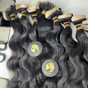 Mechones de cabello humano virgen, venta al por mayor, extensiones de cabello humano de i-tip, vietnamita, ondulado profundo - Product Image 5