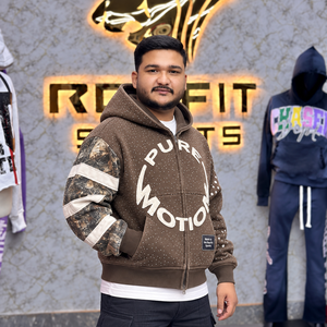 Custom Unisex Oversized <b>Zip</b> Up <b>Hoodie</b> Heavyweight Fleece Rhinestone Graphic Streetwear Jacket Kangaroo <b>Pocket</b> Custom Label Style - Product Image 3