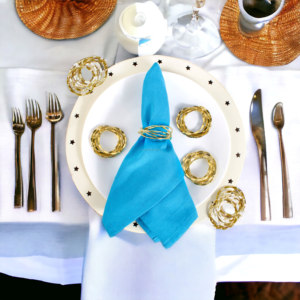 Vente chaude De Luxe Bois Métal Serviette Anneau Quatre-Cercle Couleur Dorée Papier Matériel Partie Table Décoration En Gros Quantité En Vrac - Product Image 3