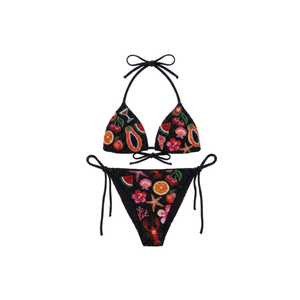 Women's Solid Brown Halter Neckline Two-Piece Bikini Set with Sea-Life Pattern Hand Embroidered Beading Women's Bikini Swimwear - Product Image 5