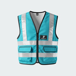 Veste de sécurité haute visibilité personnalisée avec logo, multi-poches, bande réfléchissante, certifiée CE, en polyester, pour ingénieurs, travail haute visibilité - Product Image 4