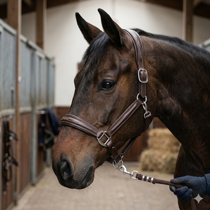 ZEN HORSE WORLD Elegant Premium Leather Horse <b>Halters</b> Durable and Stylish with Decorative Leaf Stitching Horse Care Accessory - Product Image 3