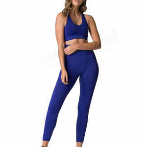 Ensemble de yoga sans couture pour femmes, haut court et pantalon de sport taille haute, tenue de fitness par Twin City - Product Image 6