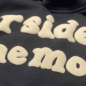 Sweats à capuche streetwear unis avec impression en relief, surdimensionnés, style hip-hop, personnalisables - Product Image 4