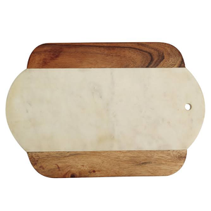 Planche à découper de luxe en bois d'acacia et marbre, planche à découper en bois d'acacia naturel avec plaque de marbre carrée, écologique - Product Image 2