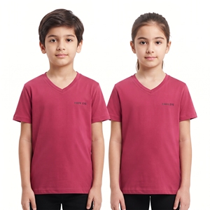 Camiseta de Manga Corta Lisa para Niños y Niñas, Cuello Redondo, Estilo Casual, Ropa Básica Informal, Venta al Por Mayor - Product Image 5