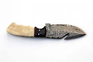 Cuchillo de Cocina Artesanal de Acero Damasco con Diseño de Gota de Lluvia, Mango Liso de Hueso, para Rebanar - Product Image 3