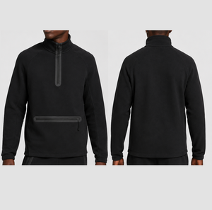 Sudadera Blanca de Último Diseño con Cierre Negro, Sudadera de Forro Polar Técnico para Hombre, Sudadera con Cierre de Cremallera, Bolsillo en el Pecho, Transpirable - Product Image 6