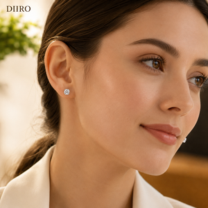 Round Brilliant Cut Diamond Stud <b>Earrings</b> 18K Gold Plated Women's Classic Everyday Wear <b>Moissanite</b> Jewelry - Product Image 6
