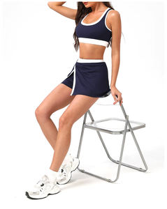 Sujetador Deportivo de Tenis para Mujer, Talla Grande, Cuello Redondo, Transpirable, Color en Contraste, para Yoga, Fitness, Gimnasio, Ejercicio, Ropa Deportiva - Product Image 4