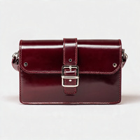 Pochette de Soirée Vintage en Cuir Véritable Shine pour Femme, Fermeture Éclair, Perles, Design Portable, Tendance Féminine