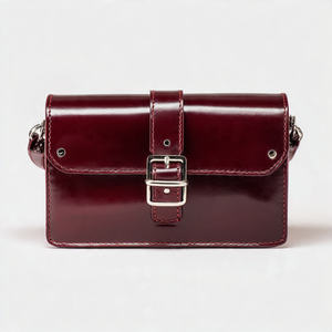 Pochette élégante en cuir véritable Shine, style preppy, avec fermeture éclair et perles, pour femme, tendance mode - Product Image 5