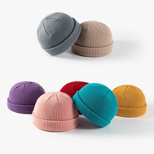 Unisex Solid Color Ribbed Beanie <b>Knit</b> <b>Hat</b> 100% Acrylic Winter Cap for Adults Casual Wear 56-58CM - Product Image 1