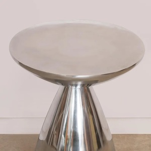 Luxury Stainless Steel Pedestal <b>Bar</b> Side <b>Table</b> Sleek Sculptural Design Durable Stable Modern Accent for Elegant Living Spaces - Product Image 3