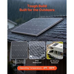 2 Pannelli Solari Monocristallini da 100W, Alta Efficienza 23%, Uscita MC4 Stabile, Impermeabili IP65, Telaio in Alluminio - Product Image 5