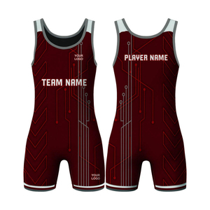 Athletic Wrestling Uniform Lightweight Stretch Compression Fabric Quick Dry Comfortable Sportswear Wrestling <b>Singlet</b> - Product Image 1